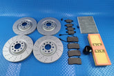 Alfa Romeo Stelvio filters & front rear brake pads rotors drilled upgrade TopEuro #11335